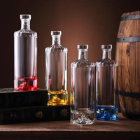 Bouteille en Verre Vide pour Liqueur et Spiritueux Wilk-Custom Fond Montagne 375ml 500ml 700ml 750ml 1000ml pour Whisky, Gin, Rhum, Vodka, Tequila
