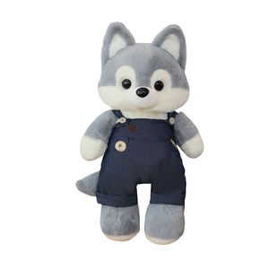 2026 nuevo súper suave vaquero <span class=keywords><strong>Husky</strong></span> perro de peluche lindo bosque Animal gran Lobo muñeca bordado poliéster edredón PP algodón - Product Image 5