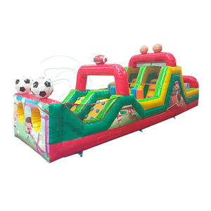 Ticari PVC Açık Hava Çocuk Yetişkin Spor Oyun Alanı Şişme Zıplama Şatosu Engel Parkuru Kaydıraklı ve Tırmanma Duvarlı - Product Image 1