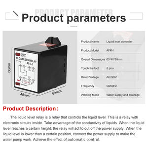 Controlador de nivel de líquido, interruptor de nivel de agua automático, drenaje con Base y sonda de 2M, AC220V, 50/60hz, AFR-1 - Product Image 3