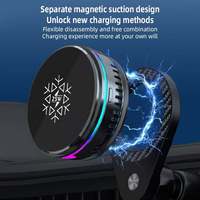 Nouveau chargeur de voiture sans fil magnétique flexible double face détachable 25W avec port Type-C, support de charge multifonctionnel pour téléphone
