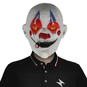 Carnival Party Creepy Scream Red Nose Smoking Payaso Máscara Personalizable Halloween Látex Adulto Horror Ghostface Máscara