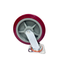 Roulette TPR Roulette médicale pour chariot civière Roulettes de contrôle central de roue de 8 pouces