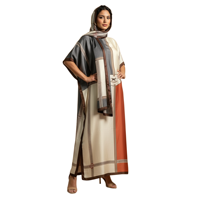 Robe de plage élégante pour les vacances de printemps, taille plus, kaftan pour femmes, vente en gros, abaya Dubaï, ensemble 2 pièces, robes ethniques arabes musulmanes