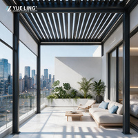 Pergola à toit à lames orientables en aluminium, sur mesure pour les constructeurs et les entrepreneurs, jardin extérieur, commande électrique à distance