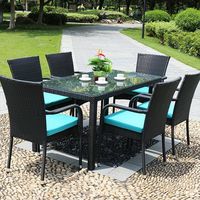 Ensemble table basse et chaises en rotin PE d'extérieur - Design moderne, options personnalisables pour jardins et cafés