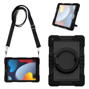 Étui robuste pour tablette avec bandoulière pour iPad 10,2 pouces, housse de protection bleu marine et vert lime avec support et poignée - Product Image 5