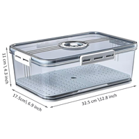 Meilleures ventes 2026 : Ensemble d'organisateurs de réfrigérateur en plastique avec boîte de rangement drainable, minuteur et couvercle – Bacs de rangement alimentaire pour cuisine