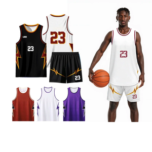 Maillot de basket-ball en polyester respirant à séchage rapide, imprimé par sublimation, taille plus, uniforme de basket-ball pour hommes - Product Image 1