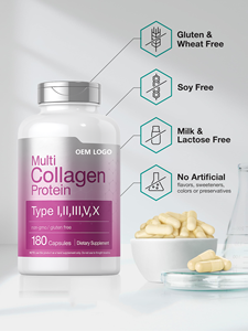 Suplementos de Proteína Herbal Multicolágeno de 2000 mg para el Crecimiento del Cabello y las Uñas, Certificados Keto/Paleo/Sin Gluten, 180 Cápsulas para Adultos - Product Image 4