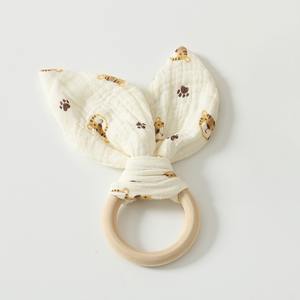 Jouet sensoriel en <span class=keywords><strong>bois</strong></span> naturel pour bébé, <span class=keywords><strong>hochet</strong></span> à agripper en <span class=keywords><strong>bois</strong></span> doux, anneau de dentition pour nouveau-né, bracelet à oreilles de <span class=keywords><strong>lapin</strong></span>, jouet à mâcher apaisant - Product Image 1