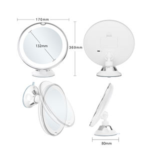 <span class=keywords><strong>Espejo</strong></span> Cosmético Redondo con <span class=keywords><strong>Aumento</strong></span> de 10x, Iluminación LED, Montaje en Pared, con <span class=keywords><strong>Ventosa</strong></span>, Alimentación por Pilas AAA/USB-C para <span class=keywords><strong>Baño</strong></span> - Product Image 6