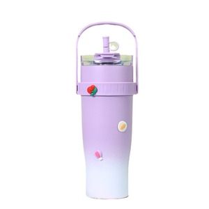 Gobelets isothermes personnalisés en acier inoxydable à double paroi de 40 oz, tasses de voyage écologiques avec poignée, vente en gros de bouteilles d'eau aux États-Unis - Product Image 5