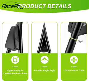 RACEPRO RP7771-2065B Noir 22 pouces Style Sharp 1,3 pouces Guidon large Sissy bar pour Harley Softail <span class=keywords><strong>FXFBS</strong></span> 18-23 FXFB 18-19 - Product Image 5