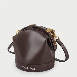 Hochwertige Oem New Design Elegante Bucket Bag Geldbörsen Frauen Leder Handtaschen Pu Leder Tote Handtasche Custom Geldbörse mit Logo