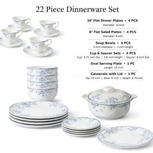 Plato de Porcelana Blanco Sólido y Duradero con Diseño de Bosque en Estilo Relieve Francés, Vajilla Moderna Vintage, Disponible en Stock - Product Image 6