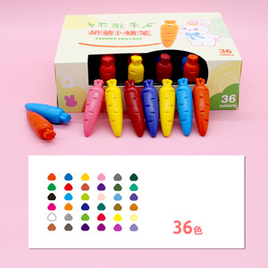 Pastelli Non Sgrassanti in Plastica, 12 Colori, 24 Colori, 36 Colori, Pastelli a Forma di Carota per Bambini, Vendita all'Ingrosso - Product Image 5