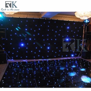 ผ้าม่านฉากหลังตกแต่งงานแต่งงานลายดาว LED สีขาว พร้อมไฟ LED ประดับเวที - Product Image 5