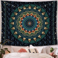 Tikar piknik Yoga, permadani kualitas tinggi, tikar piknik Yoga, dekorasi rumah, seri Bohemian Mandala, cerah, berwarna-warni