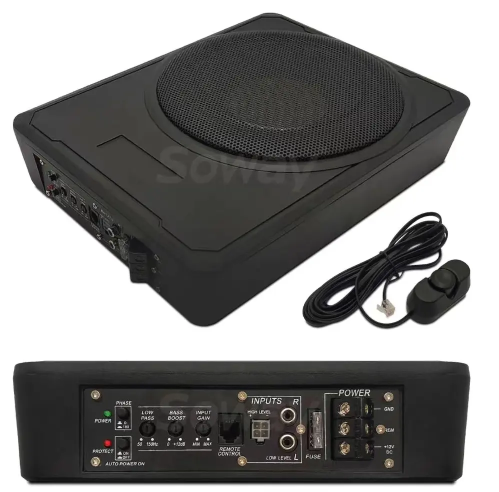 Soway 2022 OP-W SPK-955 10-Zoll-Subbox Bass Subwoofer Lautsprecher dünne Art mit hoher Leistung Low-Distortion-Verstärker für Car-Audio