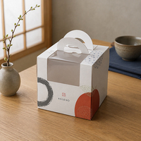 Boîte à gâteau personnalisée avec logo pour anniversaire, emballage en carton pour cupcakes, pâtisseries, boulangerie, boîte à gâteau en papier avec poignée et fenêtre