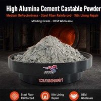 Poudre de coulage à base de ciment à haute teneur en alumine, de réfractarité moyenne, pour la réparation des revêtements de fours de moulage, vente en gros OEM