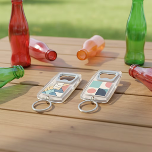 Porte-clés personnalisés en acrylique transparent CCH avec divers designs de logo, ouvre-bouteille portable - Product Image 5