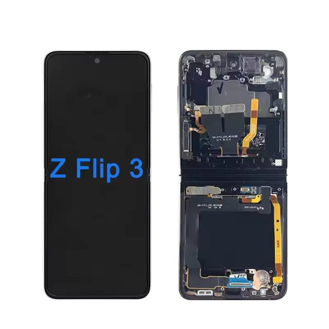 For Z Flip3 5G WF 6.7" Foldable Touchscreen LCD OEM Inner Assembly Mid-frame 1 Year Warranty Replacement In-cell