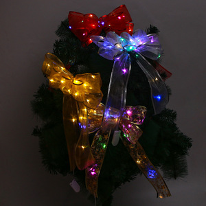 Led pita Natal untuk dekorasi pohon gantung warna-warni hadiah ornamen gantung perak cap pita tepi kawat Natal - Product Image 3
