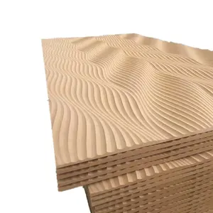 3D MDF Papan Dinding Panel Dekoratif 3D Gelombang MDF