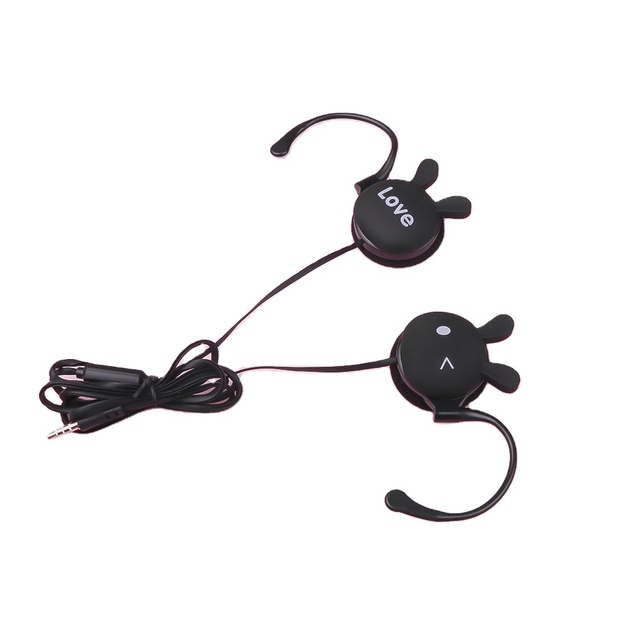 Mini Cute Rabbit 3.5mm Headphones Stereo Ear Hook Sport Wired Earphones Headset With Microphone Earbud for Xiaomi MP3 Girls Gift