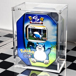 Boîte de rangement en acrylique pour cartes Pokémon TCG: <span class=keywords><strong>GO</strong></span> - Pikachu - Boîte en étain Pokémon - <span class=keywords><strong>Carte</strong></span> ultra rare - Étui en acrylique - Aimant puissant - Ouverture facile du couvercle - Product Image 1