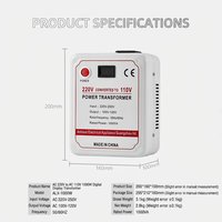 Convertisseur de tension et transformateur abaisseur de tension numérique ANLIXUN AC 220V vers AC 110V 1000W pour utilisation d'appareils électroménagers à l'étranger