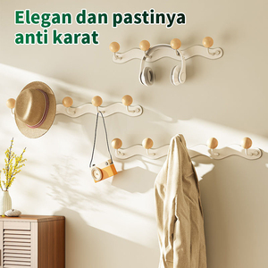 Pano.V Metal Clothes <b>Hook</b> <b>Rack</b> for Entryway or Doorway <b>Wall</b>-Mounted and No-Drill Installation for Living Room - Product Image 3