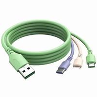 Kabel Data Pengisian Cepat Tiga-dalam-Satu 1.2m 2m 2.5m Kabel Pengisian USB dengan Fungsi 3A & Pelindung Anyaman untuk Ponsel.