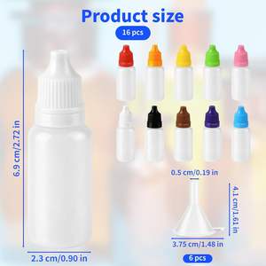 Botella de Plástico PE de 3ml 5ml 10ml 15ml 20ml 30ml 50ml 100ml con Gotero para Gotas para Ojos y Pegamento, con Tapa a Prueba de Niños - Product Image 4