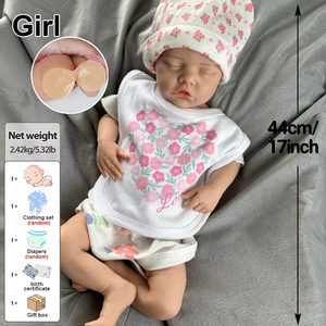 Boneka Bayi Reborn Silikon 18 Inci Tahan Air, Perempuan, Dilukis Realistis, Tidur, Tubuh Penuh, Mainan Bebe untuk Hadiah Anak-Anak - Product Image 3