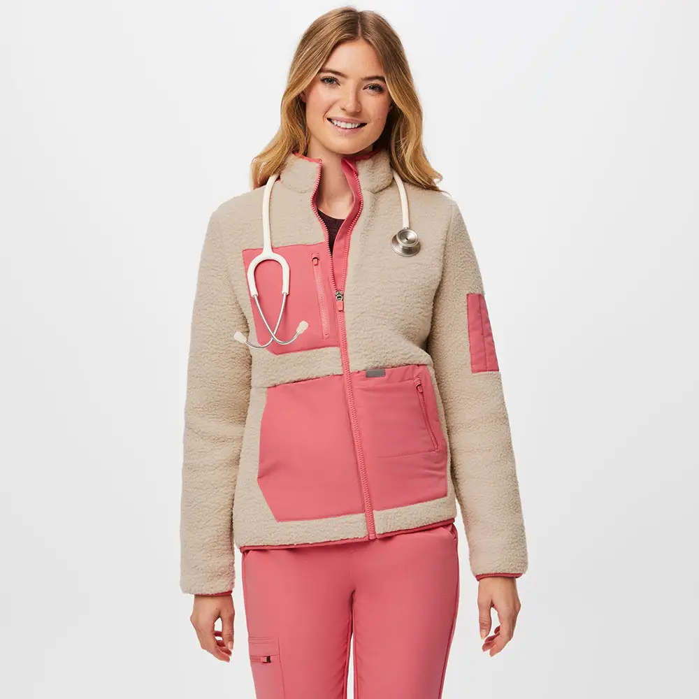 Bestexカスタムあなた自身のデザイン医療スクラブセットユニフォーム看護看護師スクラブフリースジャケット医療コート