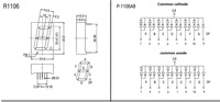Layar LED 7 Segmen Satu Digit 1 Inci Hijau Murni Houkem-10016-A/BPG 10 pin Lampu LED