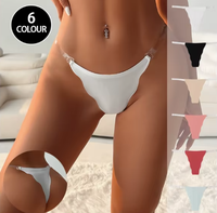 Vente en gros de strings invisibles pour femmes en nylon à séchage rapide, taille basse, couleur unie, respirants, avec doublure en coton, pour femmes adultes