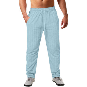 <span class=keywords><strong>Pantaloni</strong></span> estivi di <span class=keywords><strong>lino</strong></span> a <span class=keywords><strong>righe</strong></span> Casual con coulisse in vita elastica <span class=keywords><strong>pantaloni</strong></span> di <span class=keywords><strong>lino</strong></span> di cotone da spiaggia - Product Image 3