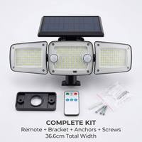 Lampe solaire de sécurité à 6 LED IP65, 270° ultra grand angle, double capteur PIR, panneaux réglables, inclinaison du panneau solaire