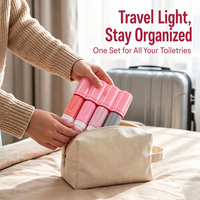 Flacons de voyage souples en silicone, rechargeables, anti-fuite, 90 ml, approuvés par la TSA, sans BPA, avec étui rigide, lot de flacons.