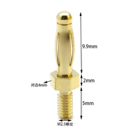 2,5mm Banana Plug Chapado en oro Macho Cola Rosca M2.5 Cobre Dorado