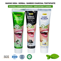 Fabricant de dentifrice blanchissant personnalisé aux herbes naturelles et au charbon de bambou, saveurs menthe, sans bicarbonate de soude ni fluorure
