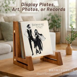 Wooden <b>Plate</b> Display <b>Rack</b> Brown Rectangle Removable Desktop Decor Holder For Books And Miscellaneous Items - Product Image 4