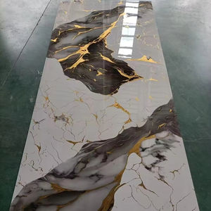 2025 현대 3D 대리석 PVC 벽지 광택 금 방수 부엌 체육관 욕실 거실 병원 벽 장식 쉬운 껍질 - Product Image 1