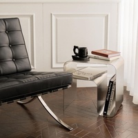 KINNO Bestes Design Modernes Bauernhaus-Wohnzimmer-Couchtisch 2-teiliges Tee-Beistelltisch-Set Edelstahl Wandelbare Möbel für
