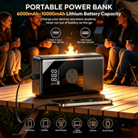 Sharmeal OEM&ODM Démarreur de Batterie de Voiture 4-en-1, Booster, Power Bank 12V 6000mAh 2000A, Démarreur Portable avec Pompe à Air