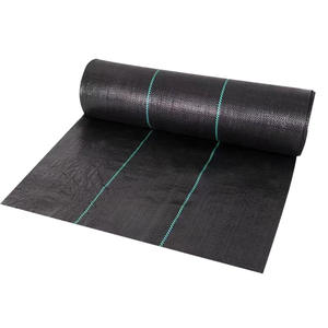 Toile de paillage noire en plastique, 90g pp avec protection UV, couverture de sol horticole tissée, tapis <span class=keywords><strong>anti</strong></span>-mauvaises herbes, tissu <span class=keywords><strong>anti</strong></span>-racines - Product Image 2